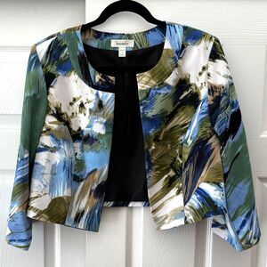 Dressbarn Lined Blazer, Size 16, Open Front, Multicolor, Long Sleeves, New!